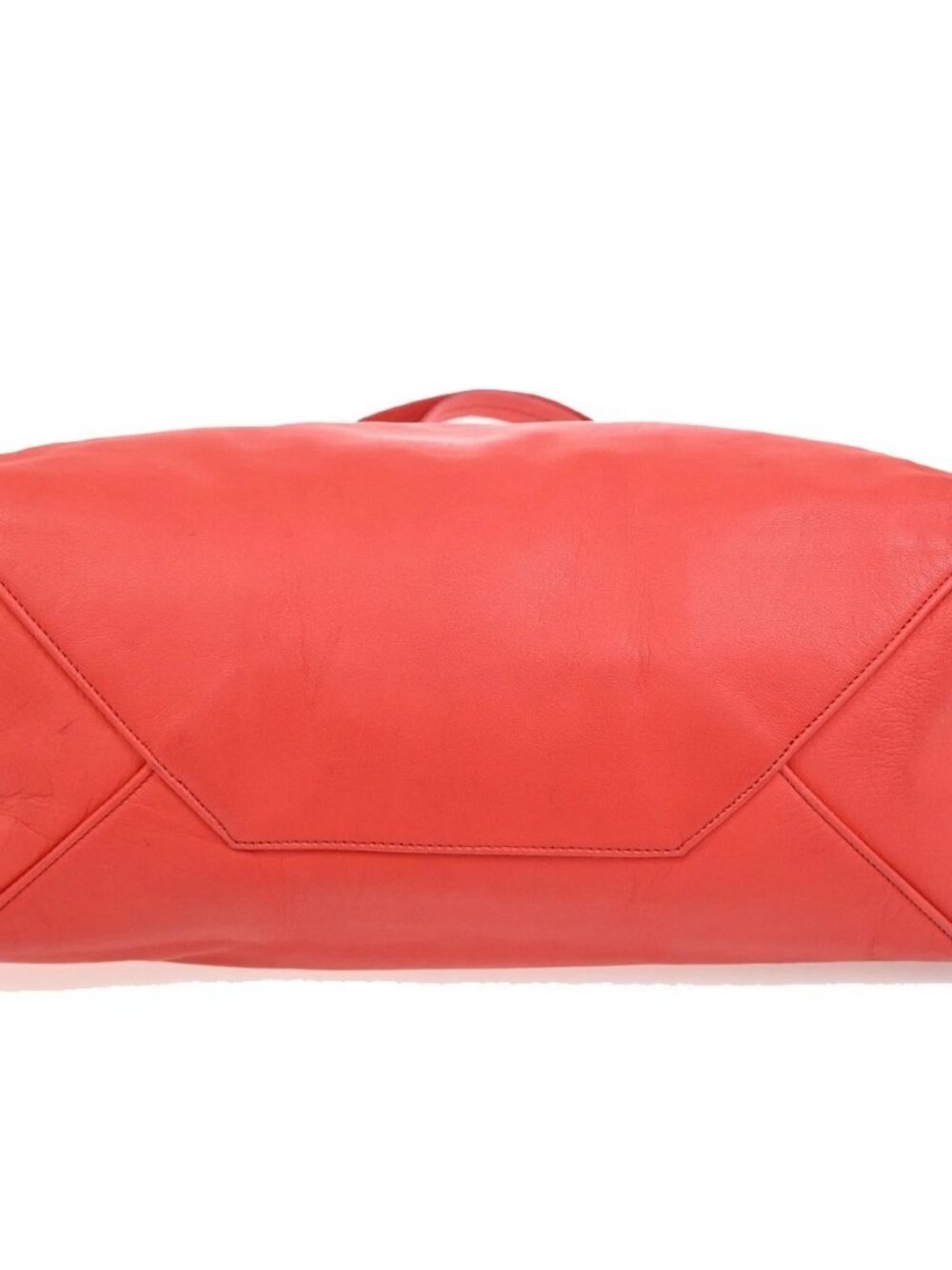 CELINE Logo Horizontal Cabas Tote Shoulder Hand Bag Leather Orange Italy 35ZA290 - Picture 6 of 14